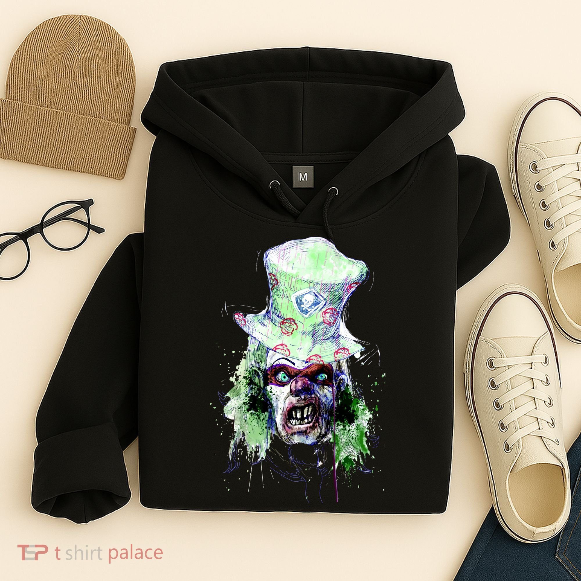 Spooky Clown Face Hoodie