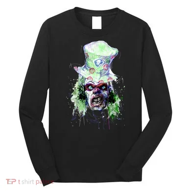 Spooky Clown Face Long Sleeve Shirt