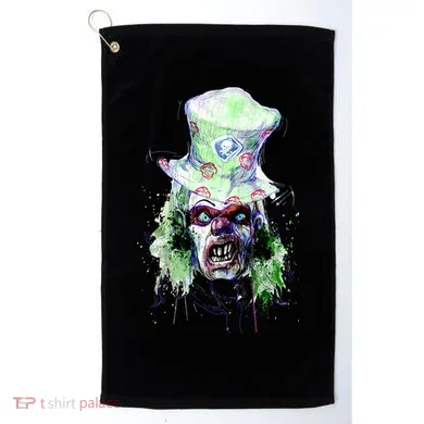 Spooky Clown Face Golf Towel