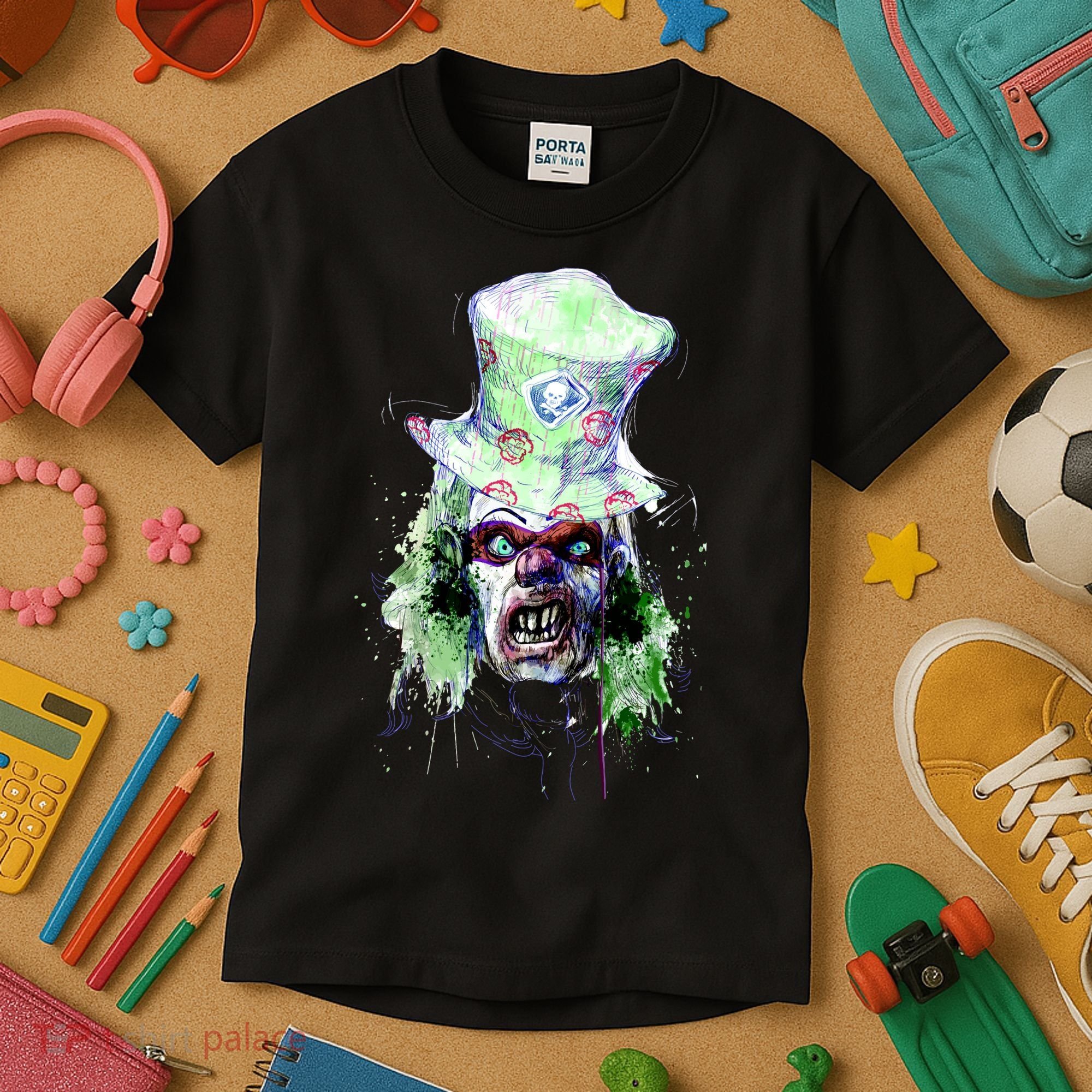 Spooky Clown Face Kids T-Shirt