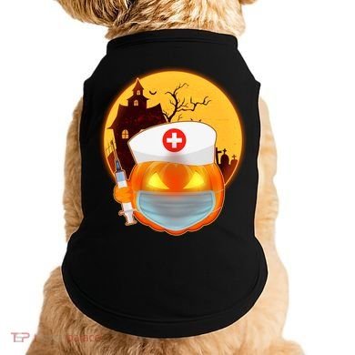 Spooky Halloween Nurse Pumpkin Doggie Tank