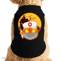 Spooky Halloween Nurse Pumpkin Doggie Tank thumb 0