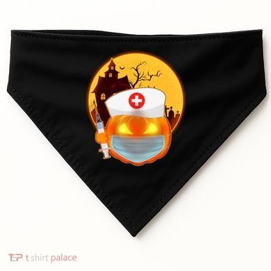 Spooky Halloween Nurse Pumpkin USA-Made Doggie Bandana