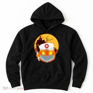 Spooky Halloween Nurse Pumpkin Hoodie