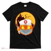 Spooky Halloween Nurse Pumpkin T-Shirt thumb 0