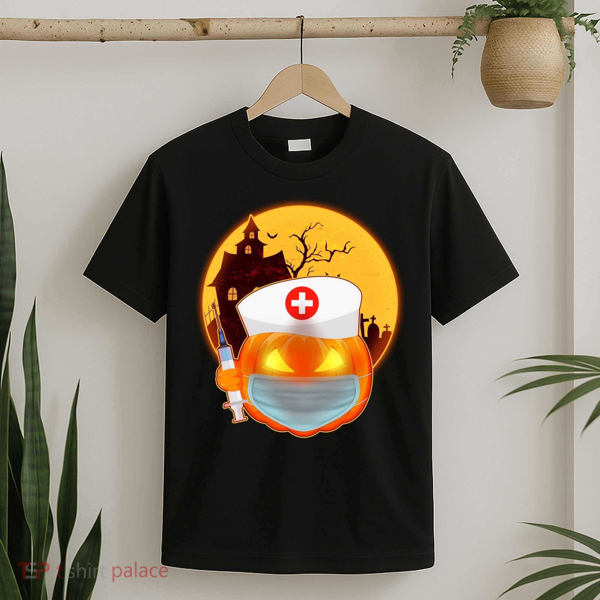 Spooky Halloween Nurse Pumpkin T-Shirt