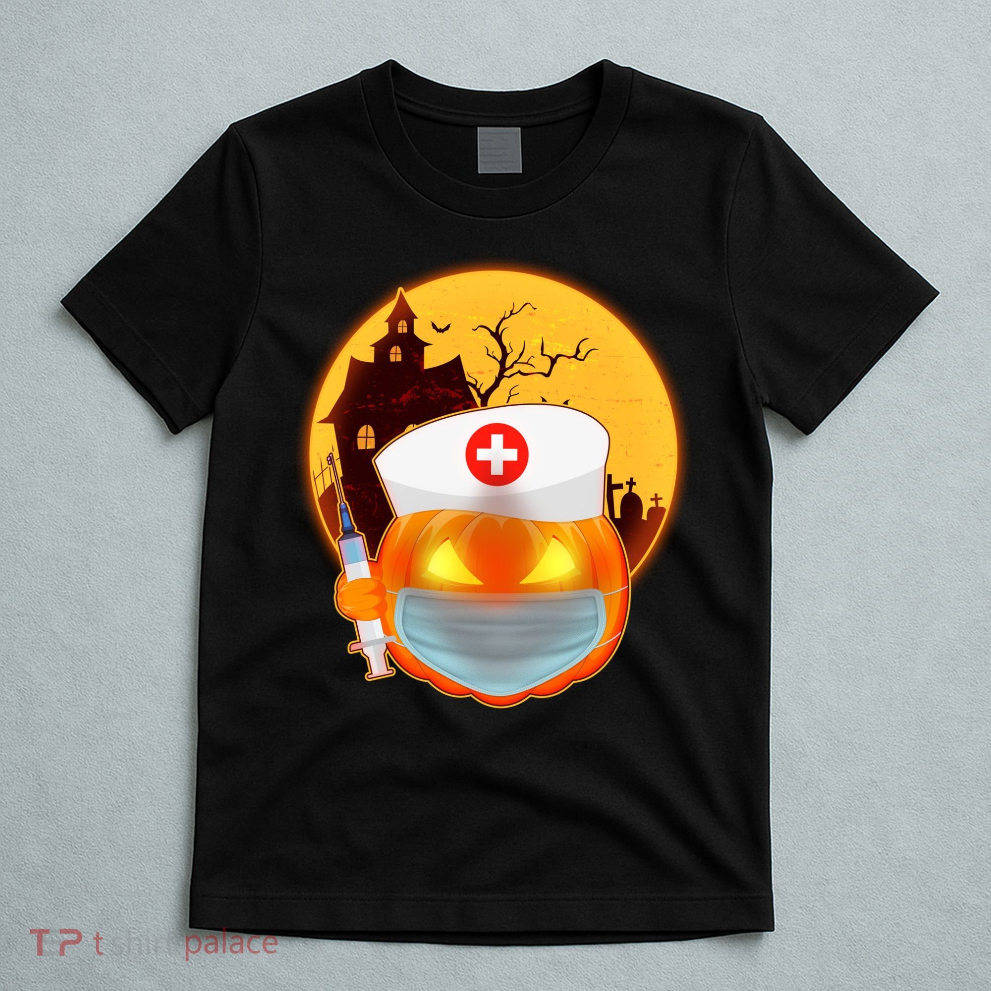 Spooky Halloween Nurse Pumpkin T-Shirt