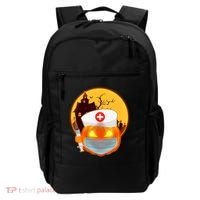Spooky Halloween Nurse Pumpkin Backpack thumb 0