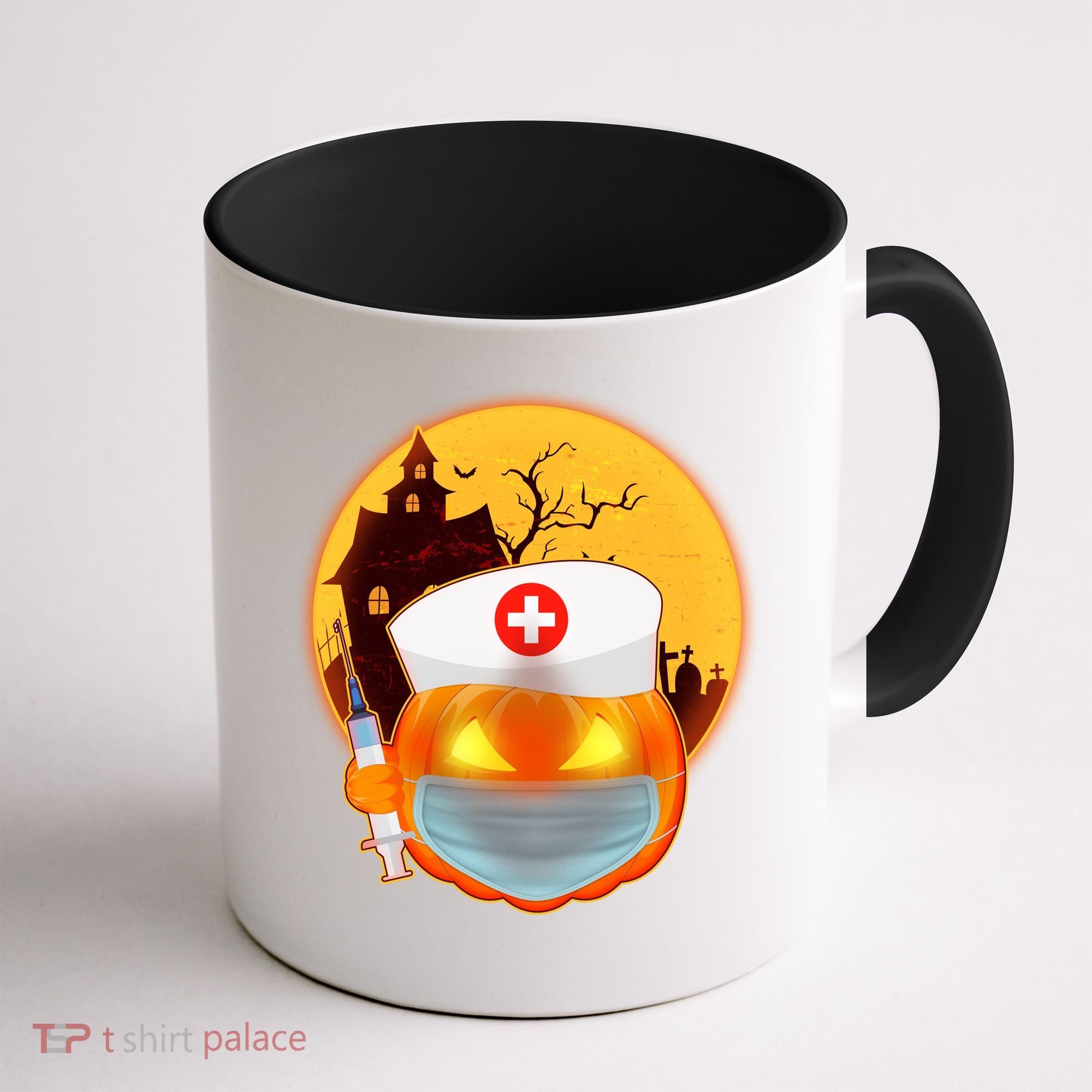 Spooky Halloween Nurse Pumpkin Coffee Mug