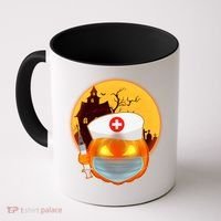 Spooky Halloween Nurse Pumpkin Coffee Mug thumb 0