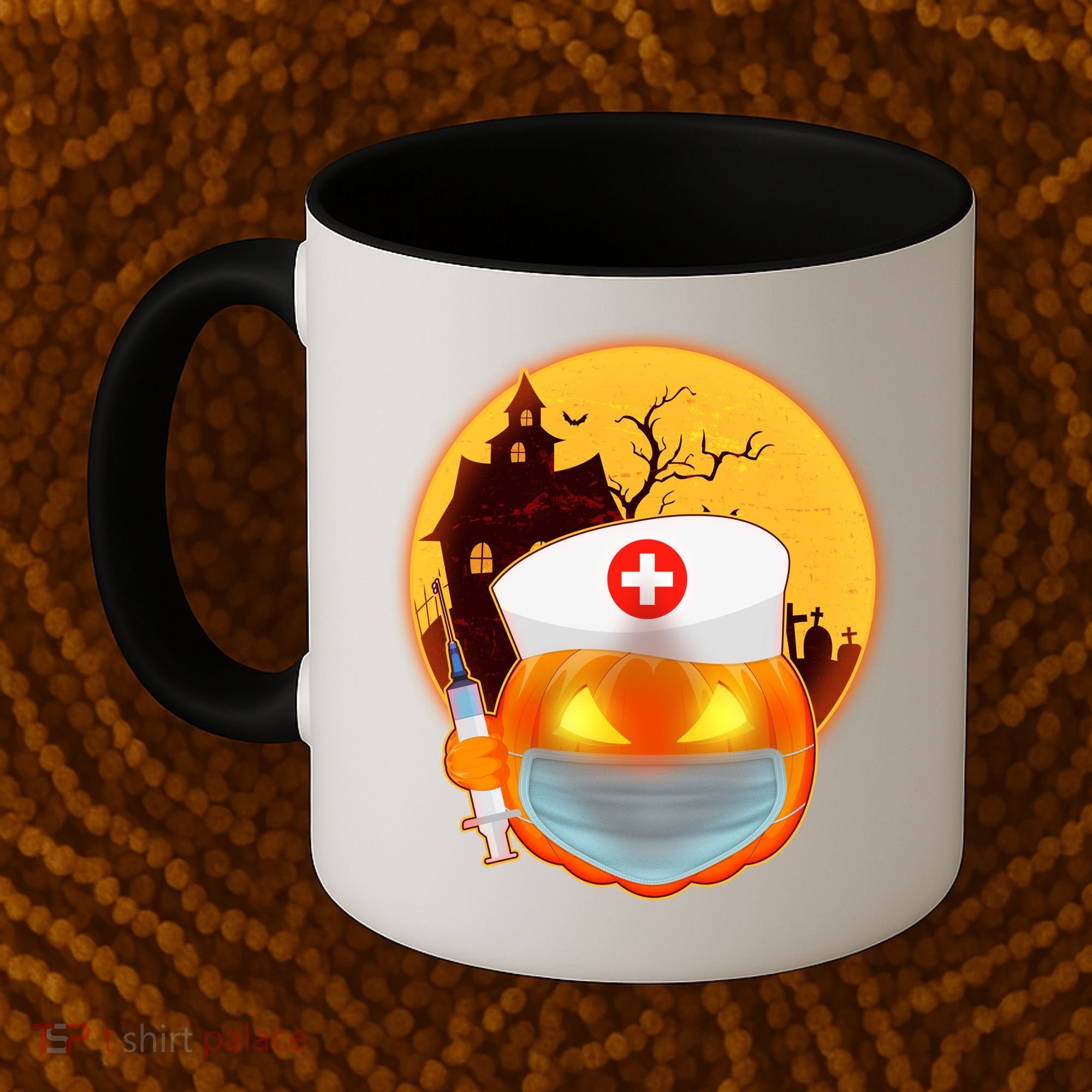 Spooky Halloween Nurse Pumpkin Coffee Mug