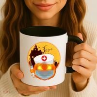 Spooky Halloween Nurse Pumpkin Coffee Mug thumb 3
