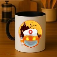 Spooky Halloween Nurse Pumpkin Coffee Mug thumb 4