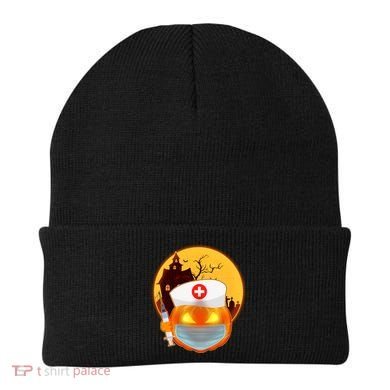 Spooky Halloween Nurse Pumpkin Beanie