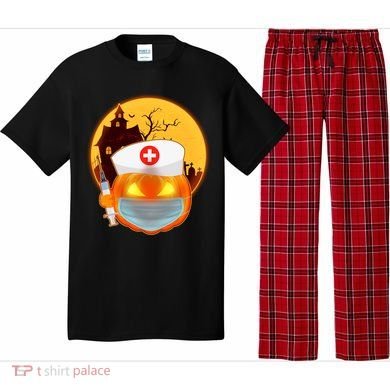 Spooky Halloween Nurse Pumpkin Pajama Set