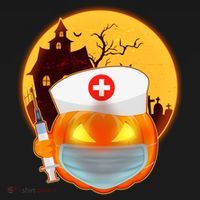 Spooky Halloween Nurse Pumpkin Mousepad thumb 1