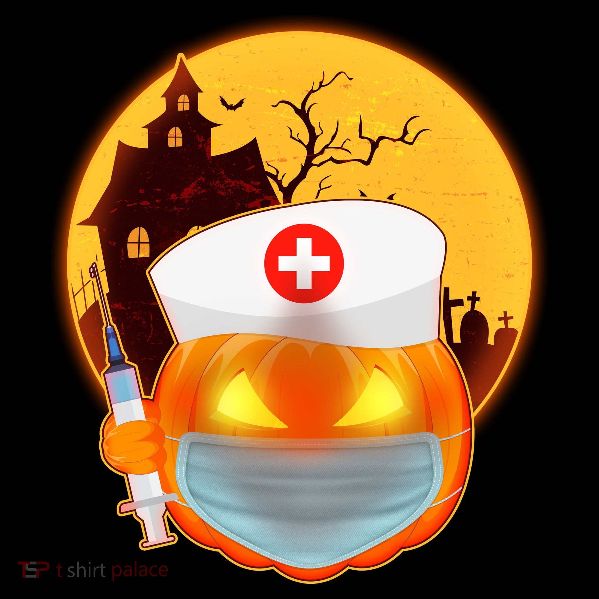 Spooky Halloween Nurse Pumpkin Mousepad