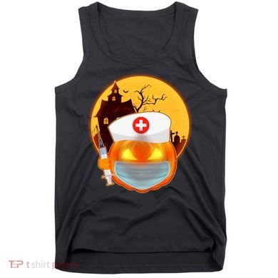 Spooky Halloween Nurse Pumpkin Tank Top