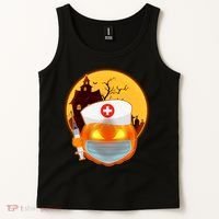 Spooky Halloween Nurse Pumpkin Tank Top thumb 2