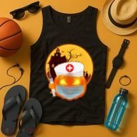 Spooky Halloween Nurse Pumpkin Tank Top thumb 4