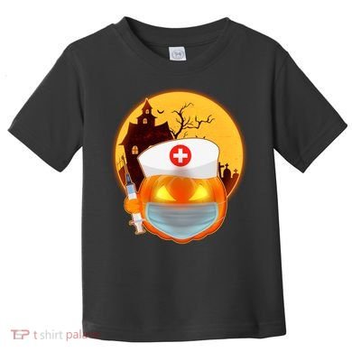 Spooky Halloween Nurse Pumpkin Toddler T-Shirt