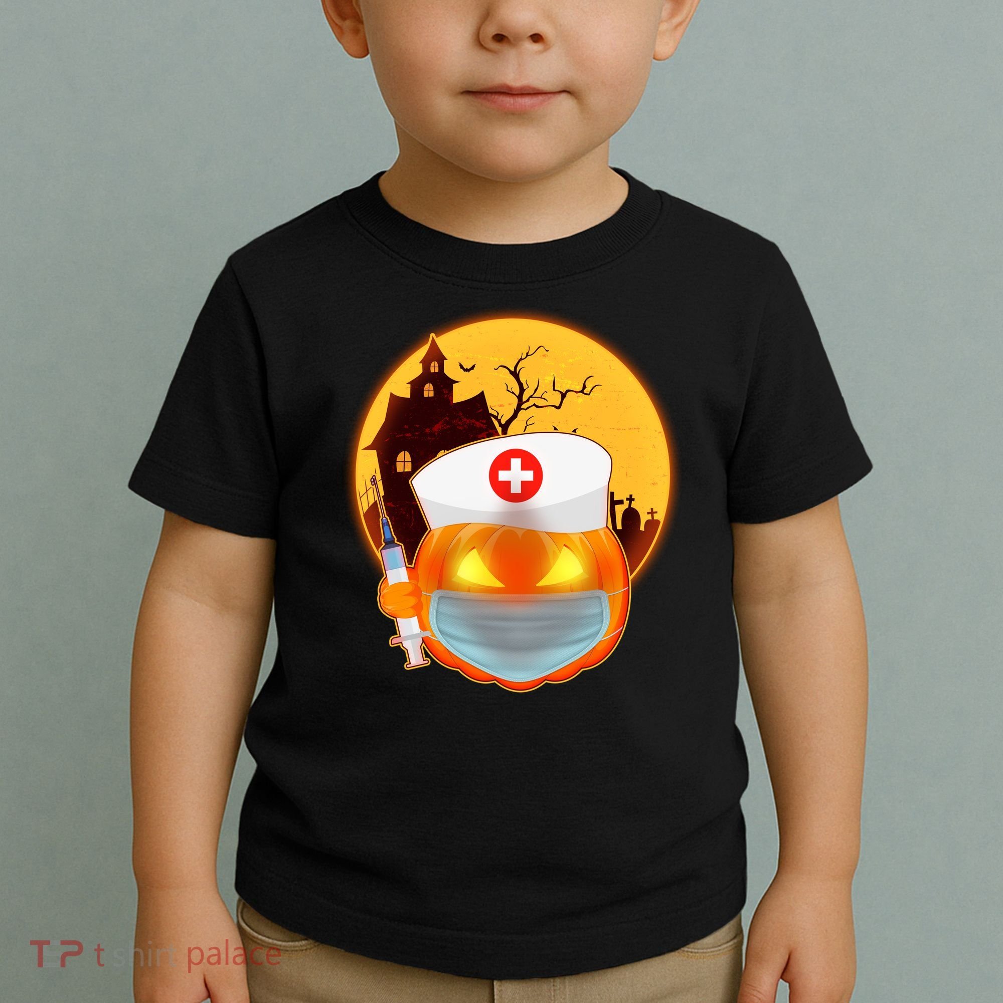 Spooky Halloween Nurse Pumpkin Toddler T-Shirt