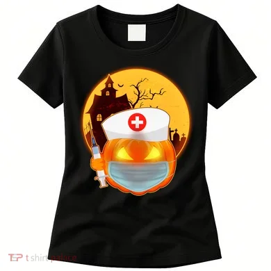 Spooky Halloween Nurse Pumpkin Women's T-Shirt