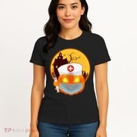 Spooky Halloween Nurse Pumpkin Women's T-Shirt thumb 4