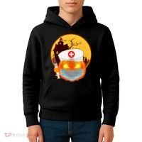 Spooky Halloween Nurse Pumpkin Kids Hoodie thumb 4