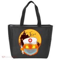 Spooky Halloween Nurse Pumpkin Tote Bag thumb 0