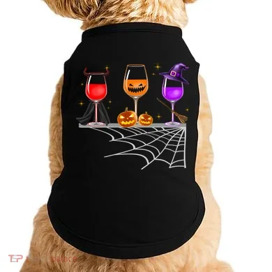 Spooky Wine Glasses Doggie Tank