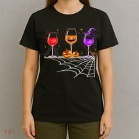 Spooky Wine Glasses T-Shirt thumb 4