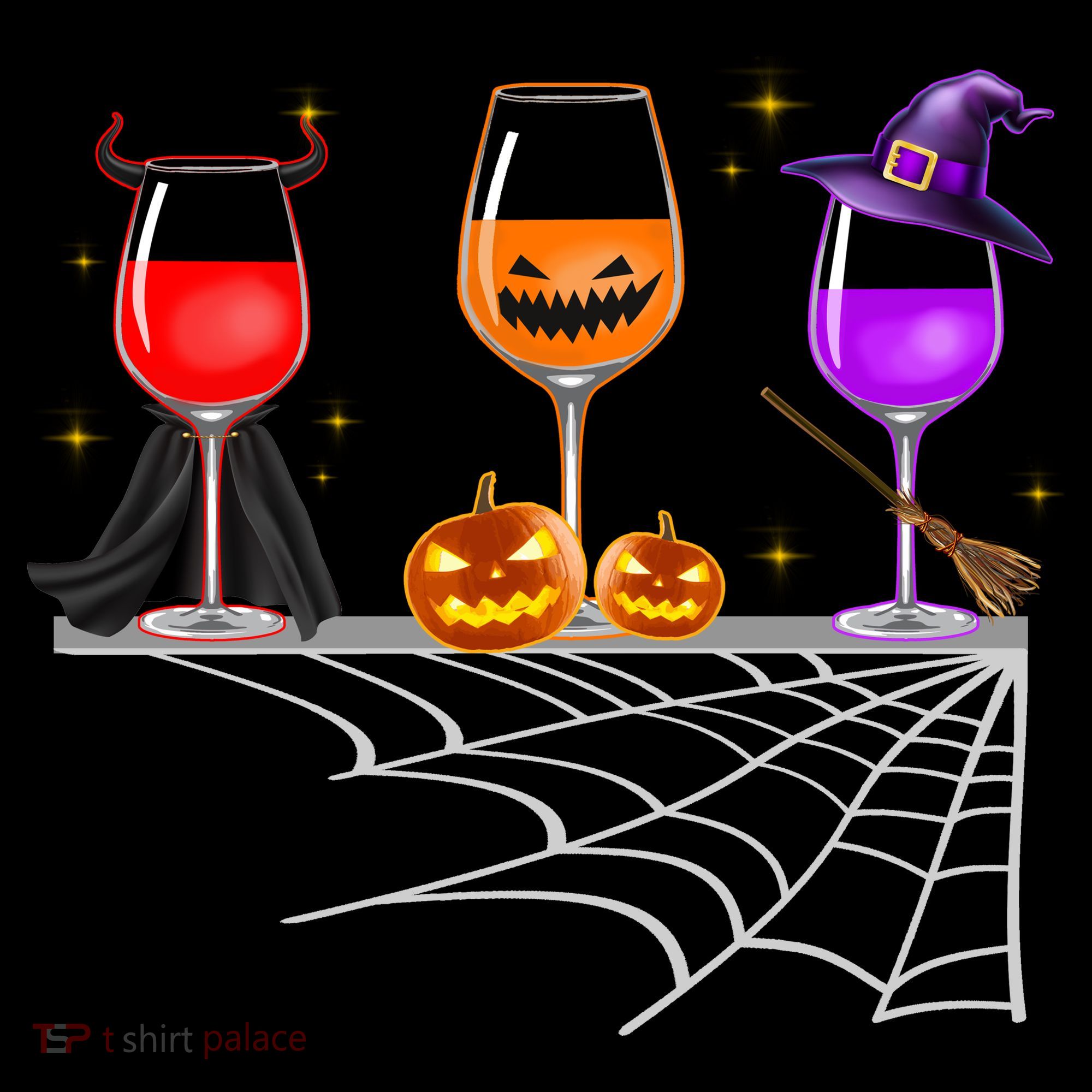 Spooky Wine Glasses T-Shirt