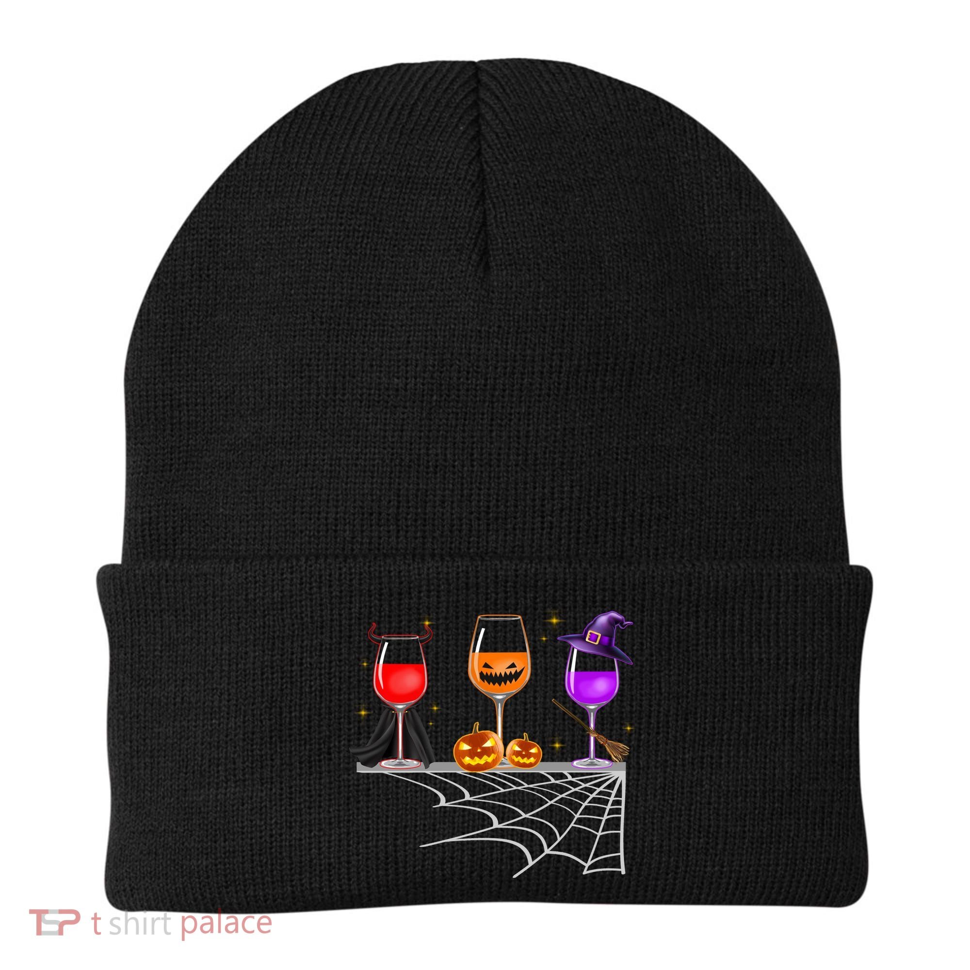 Spooky Wine Glasses Beanie