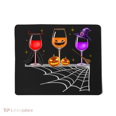 Spooky Wine Glasses Mousepad