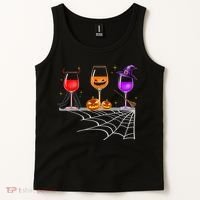 Spooky Wine Glasses Tank Top thumb 2