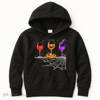 Spooky Wine Glasses Kids Hoodie thumb 0