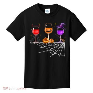 Spooky Wine Glasses Kids T-Shirt