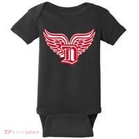 Sporty Detroit Fan Old English D With Wings Baby Bodysuit thumb 0