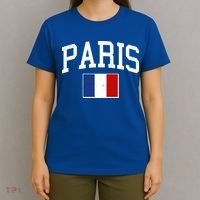 Sporty Paris France Flag Logo Sports Fan T-Shirt thumb 4