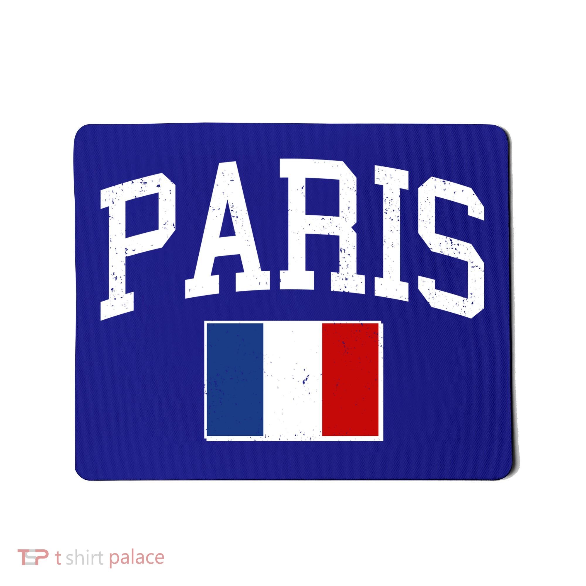 Sporty Paris France Flag Logo Sports Fan Mousepad