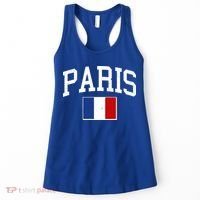 Sporty Paris France Flag Logo Sports Fan Women's Tank Top thumb 0