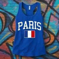 Sporty Paris France Flag Logo Sports Fan Women's Tank Top thumb 3
