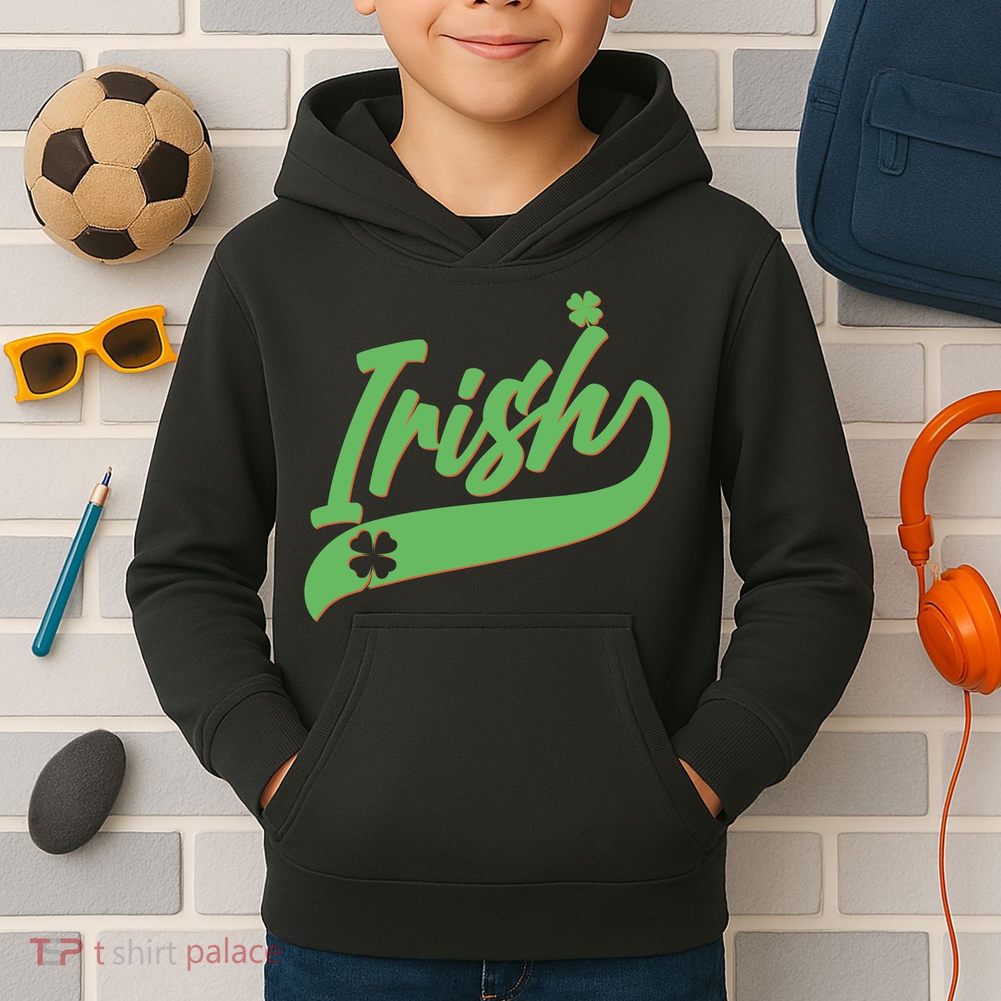 Sporty St. Patrick's Day Irish Logo Kids Hoodie