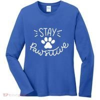 Stay Pawsitive (Positive) Gift Women's Long Sleeve Shirt thumb 0