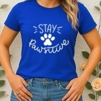 Stay Pawsitive (Positive) Gift Women's T-Shirt thumb 2