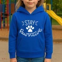 Stay Pawsitive (Positive) Gift Kids Hoodie thumb 3