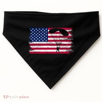 Sky Paraglider Paramotor Paragliding American Flag Skydiving Gift USA-Made Doggie Bandana