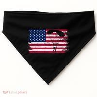 Sky Paraglider Paramotor Paragliding American Flag Skydiving Gift USA-Made Doggie Bandana thumb 0