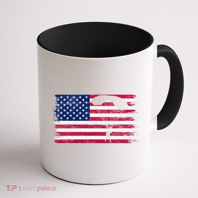 Sky Paraglider Paramotor Paragliding American Flag Skydiving Gift Coffee Mug back